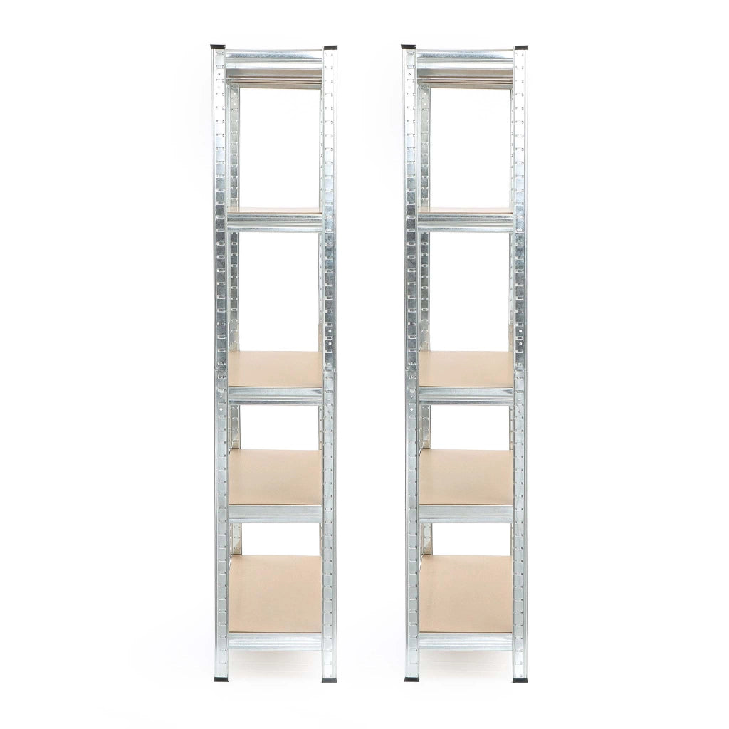 Set 2x scaffali a incastro per carichi pesanti 154x75x30cm Max 875kg l’uno Acciaio 5 ripiani