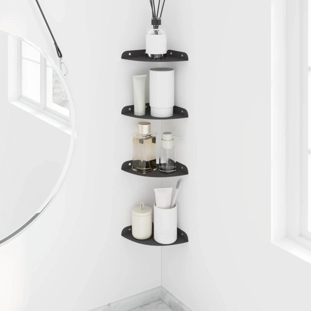 Mensola sospesa con lo scaffale 4 pcs Nero 15 x 15 x 2 cm 8004075