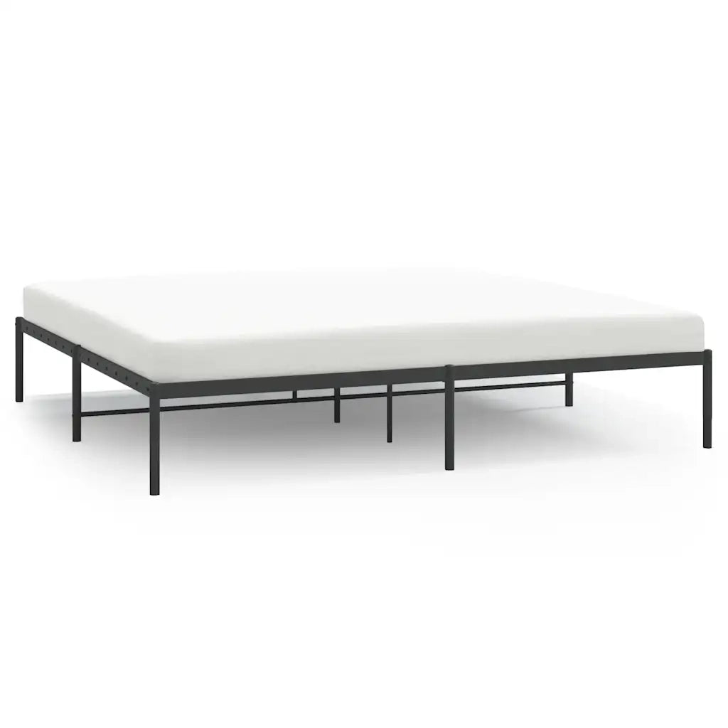 Letto matrimoniale | Letto per adulti | Giroletto in Metallo Nero 193x203 cm