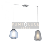 SOSPENSIONE CROMO 2 LUCI SPOSTABILE VETRI BETA BL + GAMMA FU 1176CR-S2 S BG-MC
