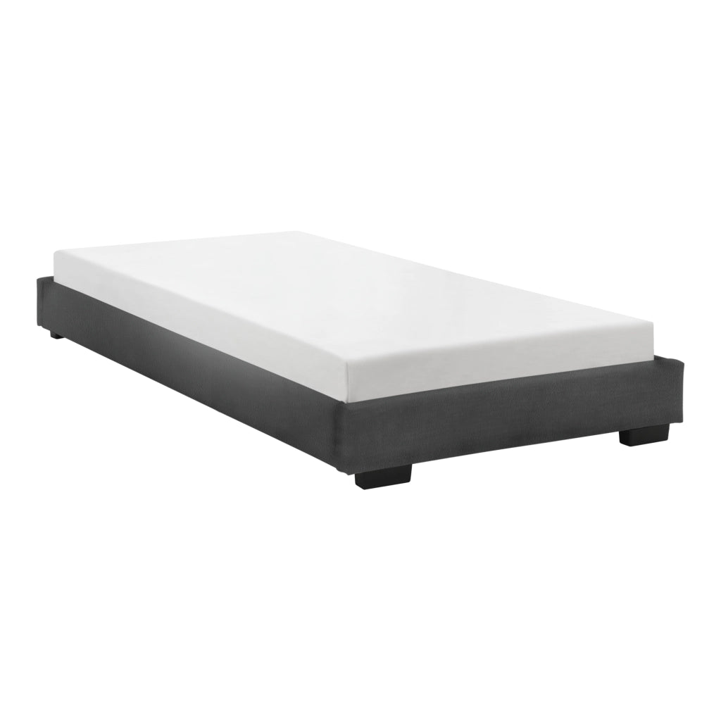 Corium Struttura Letto Imbottito con Materasso a Schiuma Fredda 90 x 200 cm Letto Singolo con Rivestimento in Similpelle con Materasso Anallergico - Nero