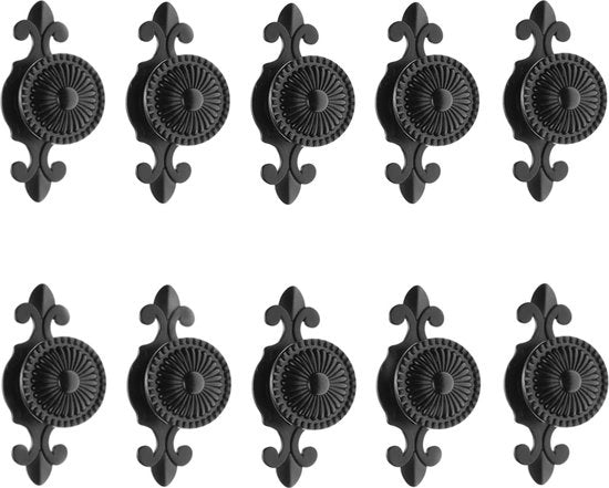 10 lade maniglioni in legno di cipresso con maniglioni e pomo nero