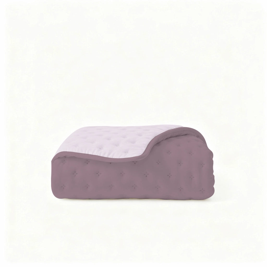 Trapuntino Estivo Effetto Water Washed Singolo 160x250 cm in Microfibra Elderberry e Orchid
