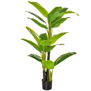 Banano artificiale, pianta artificiale decorativa, 150 cm, per uso interno ed esterno, in vaso di plastica, facile da curare