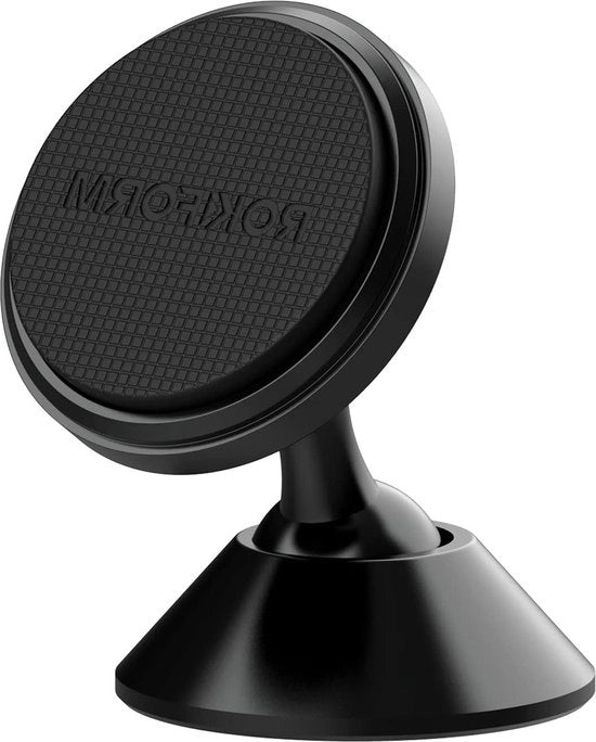 Sostegno magnetico regolabile per auto - 360 gradi girevole - adesivo 3M VHB - supporto per smartphone - alluminio - per camion e furgoni - nero