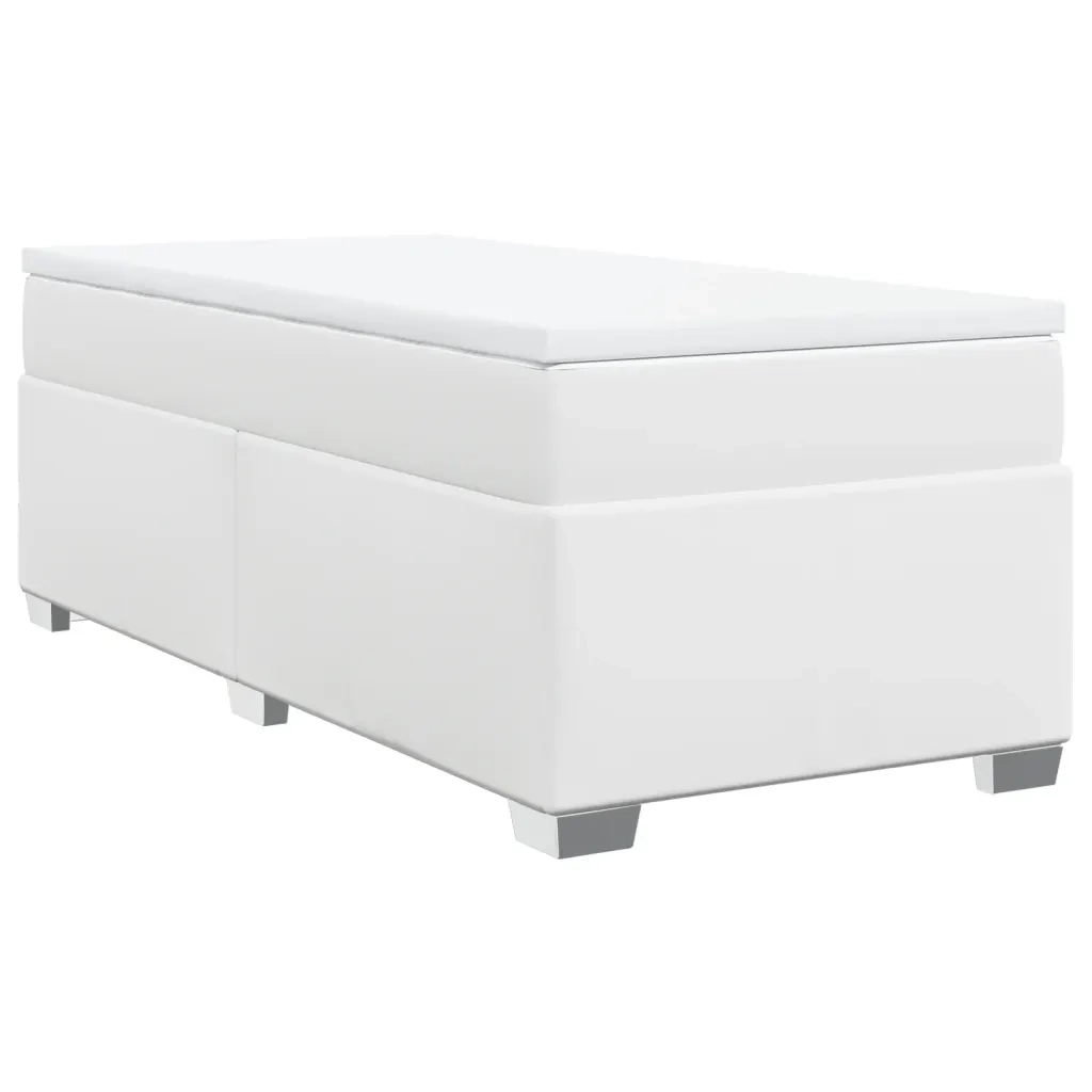 Giroletto a Molle con Materasso-Struttura Letto Bianco 90x200 cm in Similpelle 209783