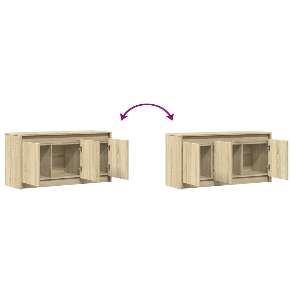 Porta TV multimediale scaffale per televisione credenza TV sala da pranzo soggiorno camera da letto con LED rovere Sonoma 100 x 34 x 50 cm derivati ​​del legno marrone 02_0026482
