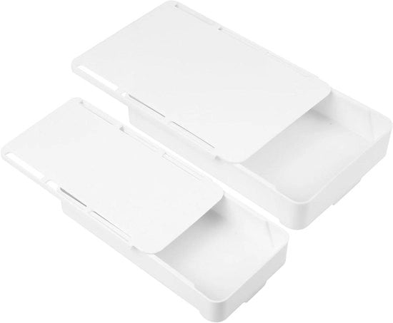 Organizzatore per cassetto - 2 pezzi - Autoadesivo - Scatola di archiviazione per cassetto - Ufficio, casa, scuola
