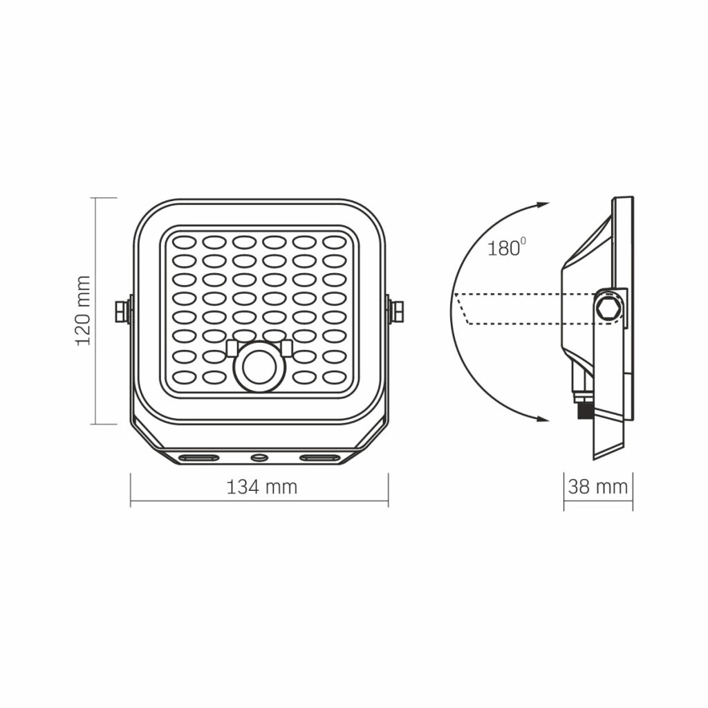 Faro LED solare 1400lm 5000K PIR con telecomando IP65