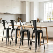 SGABELLO BAR Set da 4 pezzi 44x46x116 cm Metallo Nero