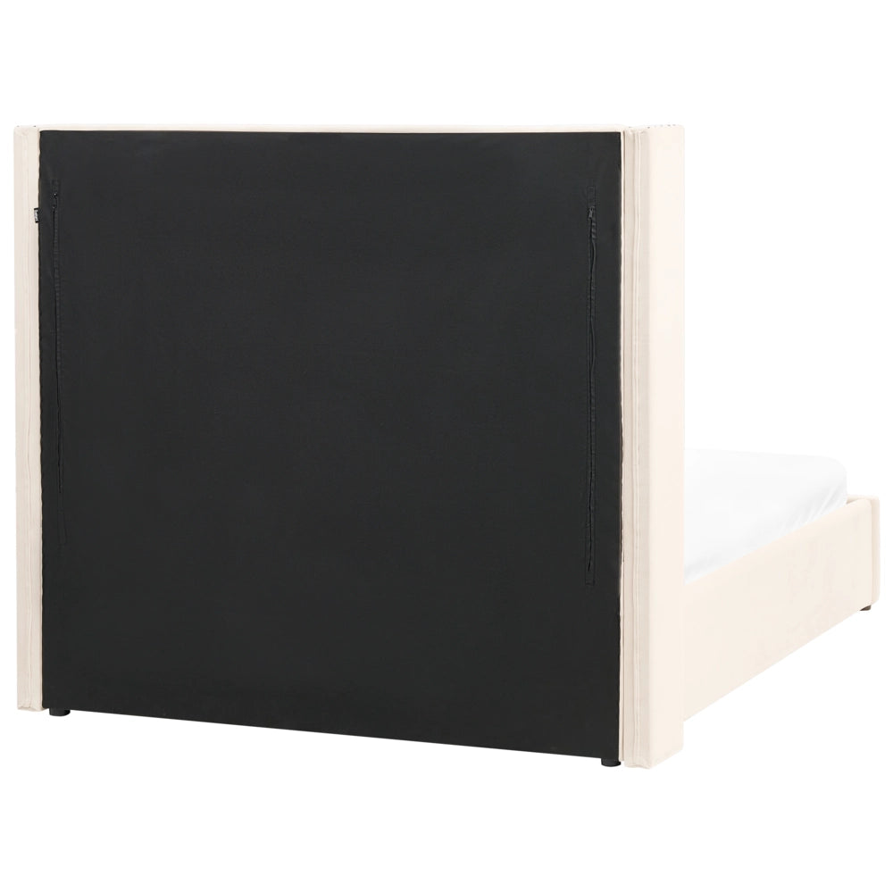 Letto contenitore velluto bianco sporco 140 x 200 cm glamour elegante