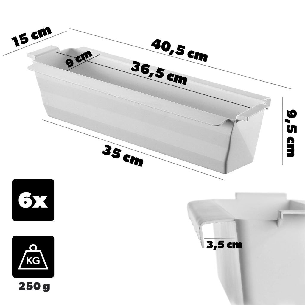 Vaso da fiori KADAX, vasi da fiori per Europallets, scatola da 40 cm, 6 pezzi