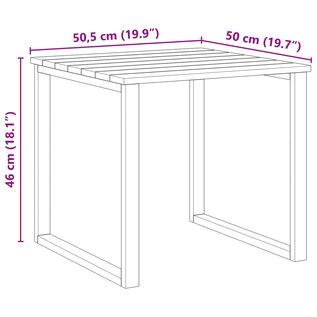 Tavolo da lettino 50.5x50.5x46 cm in legno di pino impregnato