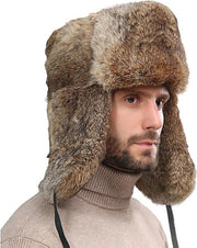 Cappello in Pelliccia - Unisex - Cappello di Pelliccia per Uomo - Cappello di Pelliccia per Donna - Protezione per la Testa elettrica per Bicicletta - Tenuta di Calore - XXL(58-60cm) - Khaki