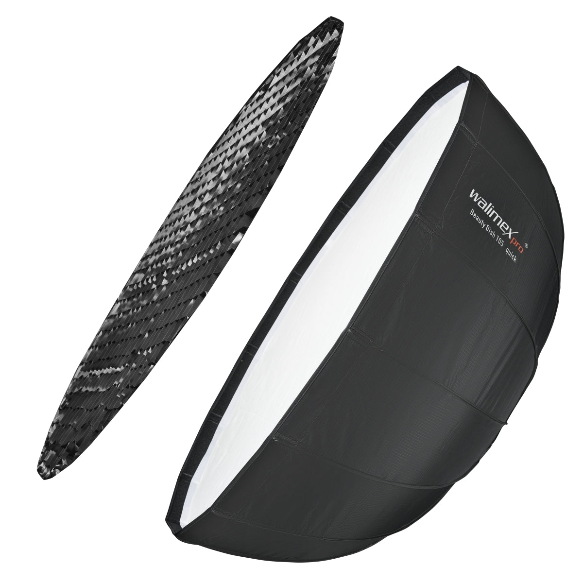 Studio Line Beauty Dish Softbox QA105 - Beauty Dish light shaper, Ø 105 cm, profondità 46 cm, pieghevole, con griglia, diffusore interno ed esterno, per flash da studio Speedlite, 22456
