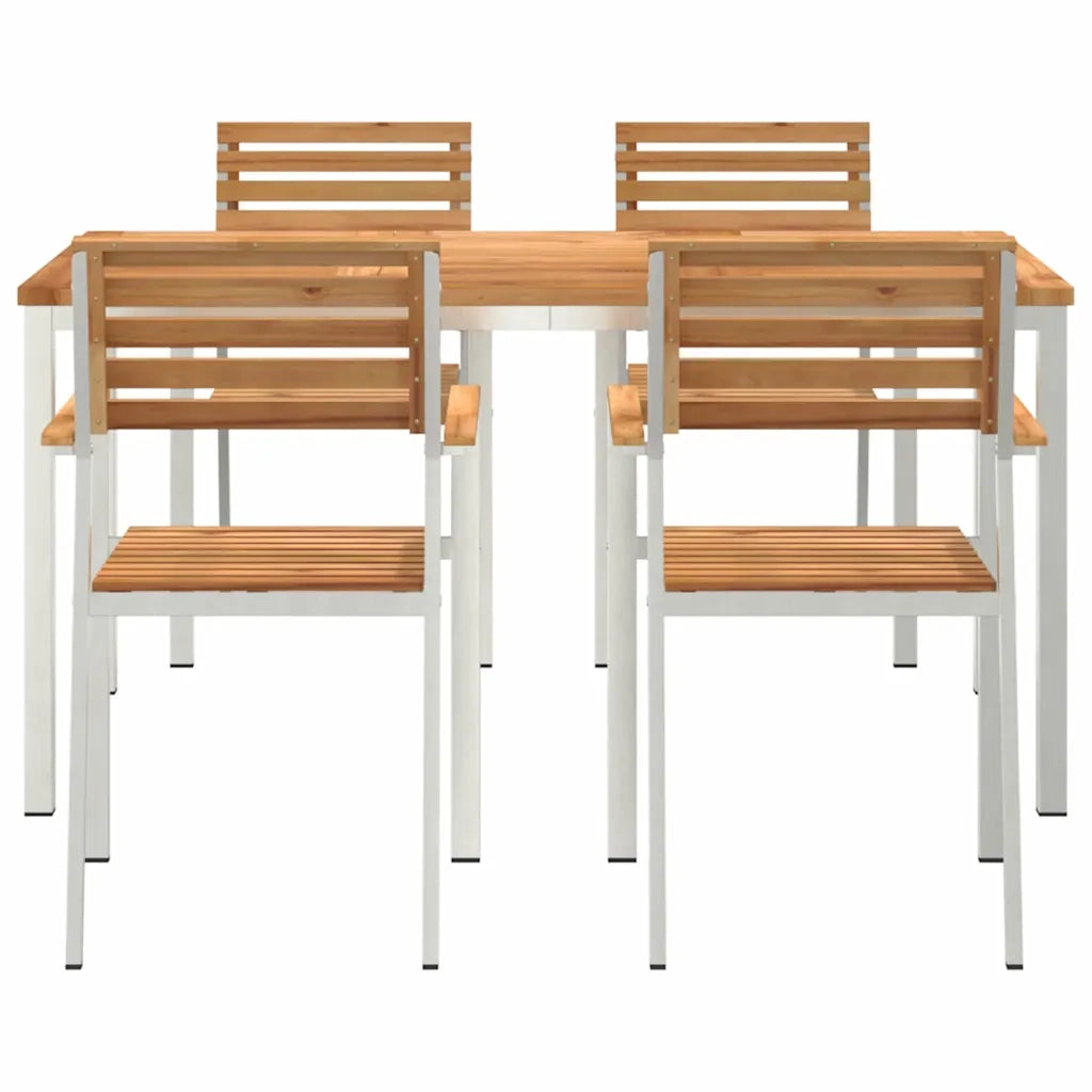Set da Pranzo per Giardino 5 pcs Marrone Legno di teak solido 3334783