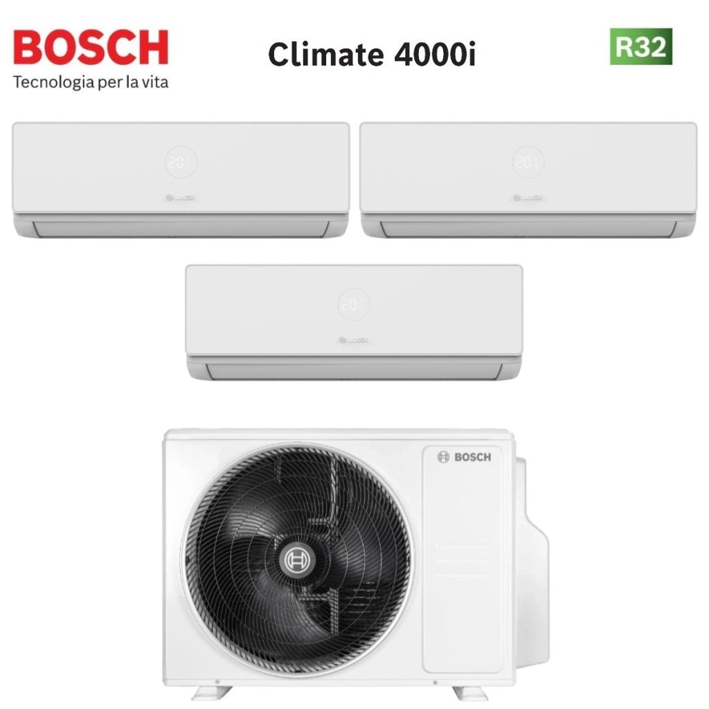Condizionatore Trial Split Bosch CLIMATE 4000i 9+9+9 con 5000M 62/3 E R-32 Wi-Fi Optional