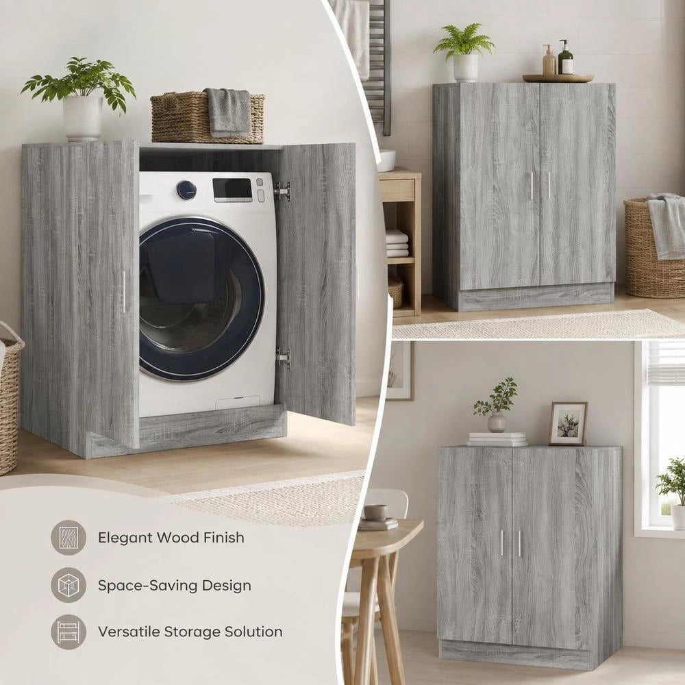 Washing Machine Cabinet, Grey Sonoma, 71x71.5x91.5 Cm