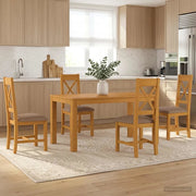 Set da pranzo 5 pz Grigio Legno di Quercia Massello 3430362