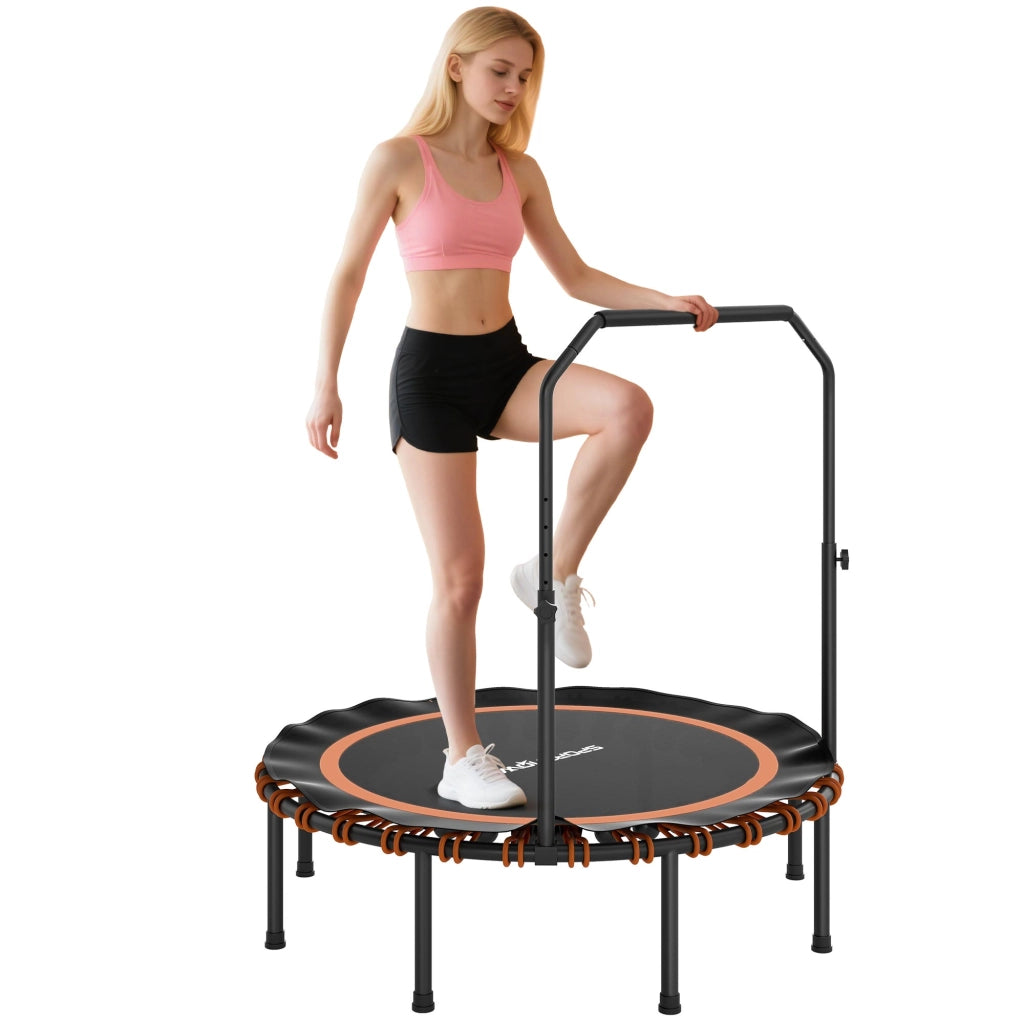 Trampolino Fitness con Manubrio Regolabile ¨C zephmum ¨C Acciaio, Plastica, Arancione