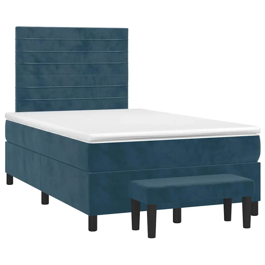 Giroletto a Molle con Materasso Blu Scuro 120x200 cm in Velluto 3137897