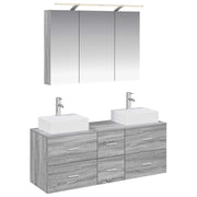 Set di mobili per il bagno 4 pcs Sonoma grigio 3406820