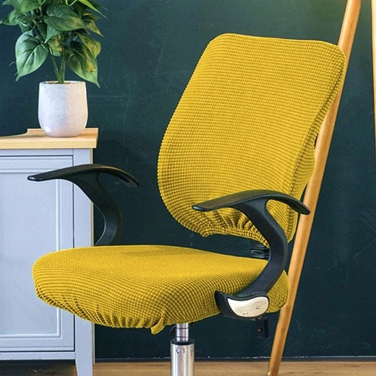 Stoileo universale, girevole, per ufficio, con braccioli girevoli, colore giallo