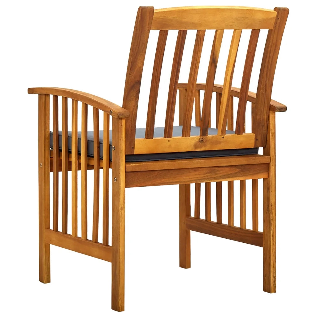 Sedie da Pranzo per Giardino 3pz Cuscini in Massello di Acacia cod mxl 23148