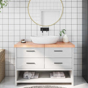 Piano Bagno Marrone 120x50x(2-6) cm Legno Massello Trattatocod mxl 95920
