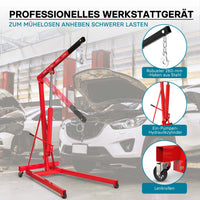 gruetta idraulica da officina per sollevamento motori, gru manuale pieghevole con braccio regolabile, carico max 500kg