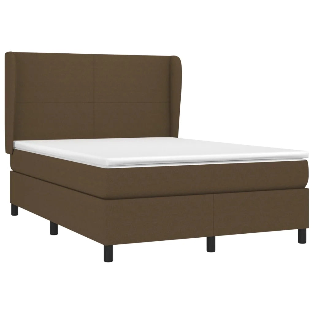 Giroletto a Molle con Materasso Marrone Scuro 140x190cm Tessuto 3127800
