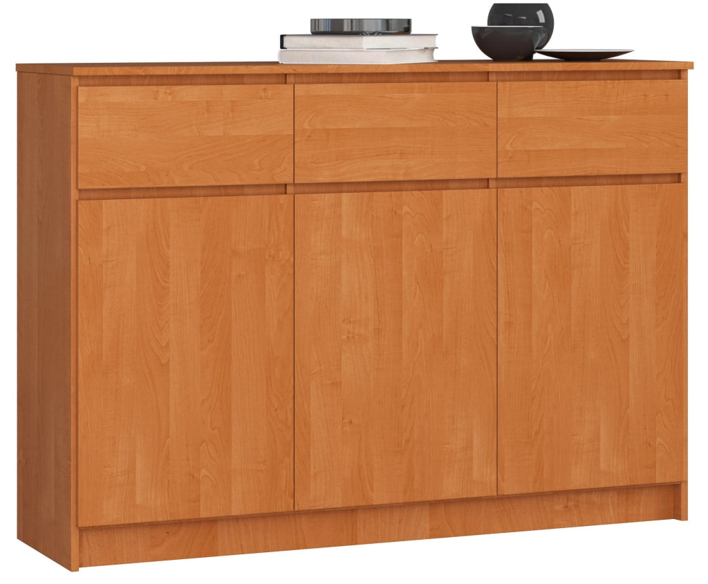 Cassettiera AKORD K140 Ontano 138 cm 3 ante 3 cassetti 138x40x99 cm