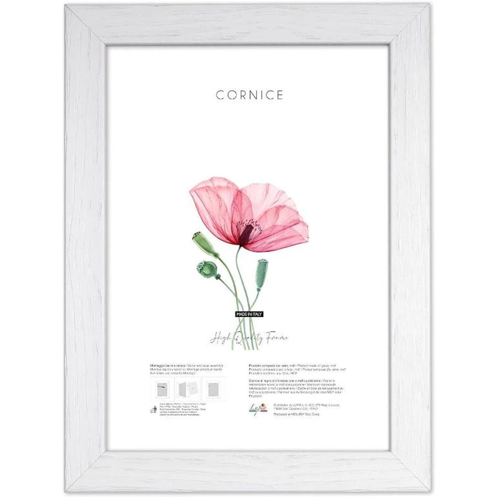 Cornice Portafoto da Parete Shabby Chic White 21 x 29,7 cm