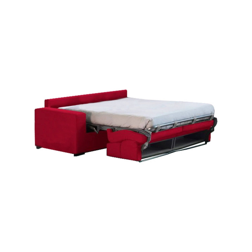 Marcon, Divano Letto 3 Posti Sfoderabile Made in Italy, 220x95 cm Rosso