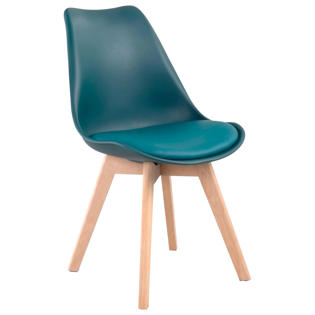 Set di 4 sedie scandinave NORA blu con cuscino