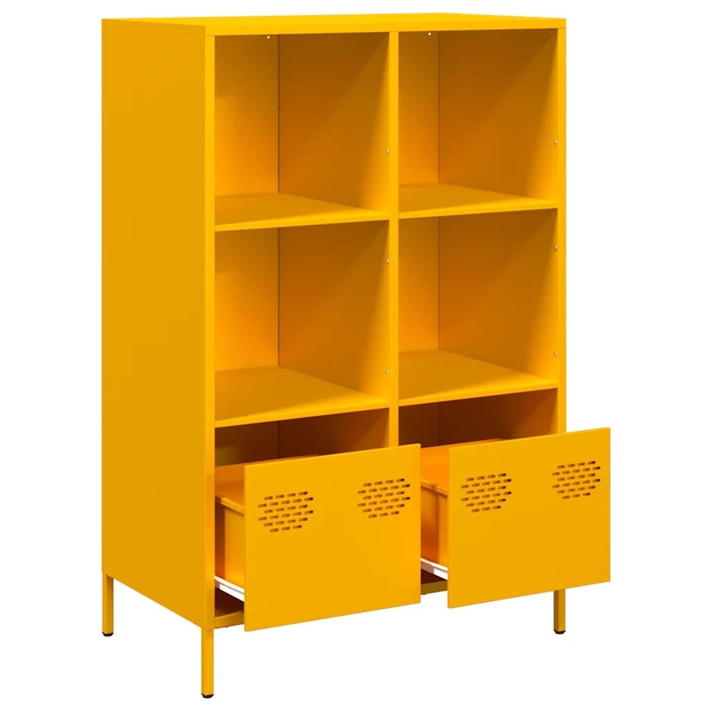 Credenza Giallo Senape 68x39x103,5 cm in Acciaio