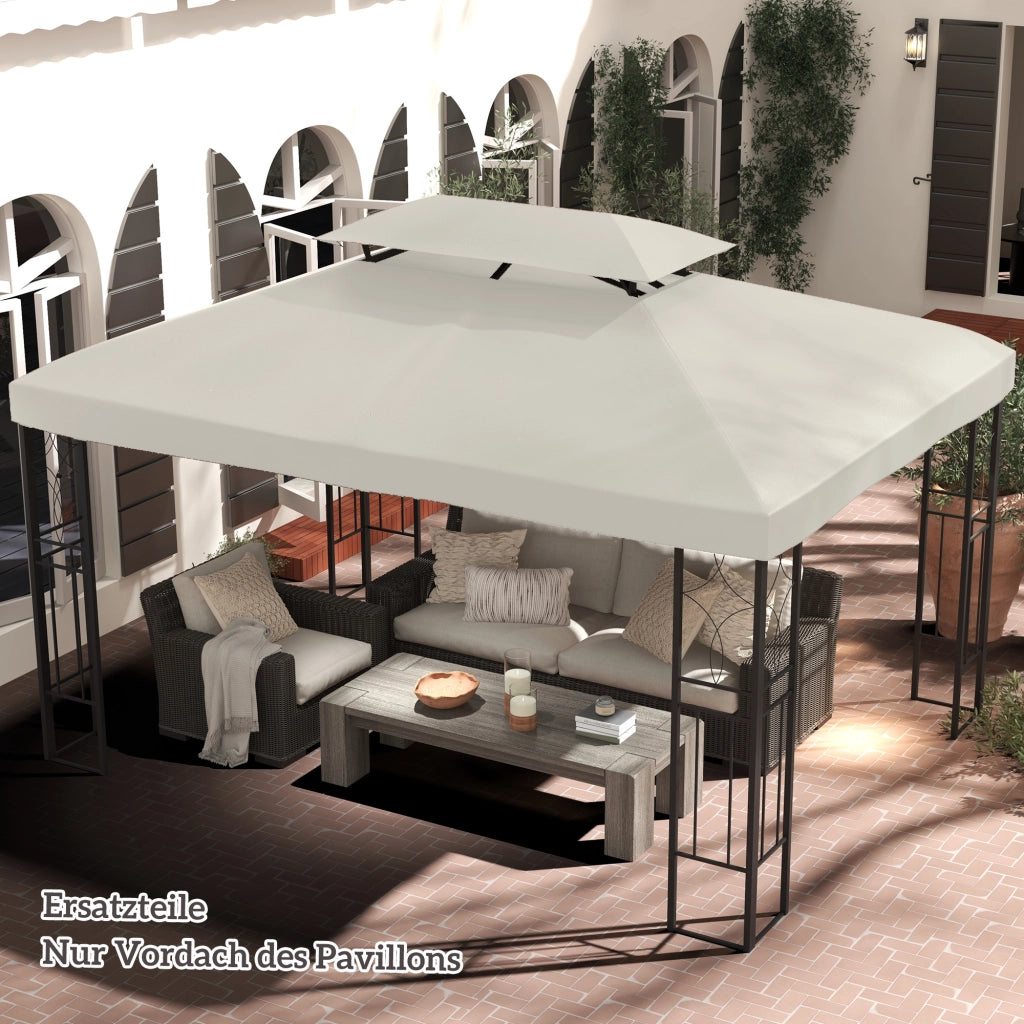 Copertura per gazebo 3x4 m ¨C zephmum ¨C doppio strato in poliestere crema