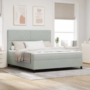 Letto a molle con materasso Grigio chiaro 180 x 200 cm Velluto 3339782