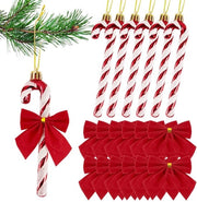 Decorazioni di Natale 18 pezzi - Stuzzicadenti rossi/Strisce rossi - Ornamenti appesi - Decorazione di Natale per albero - Decorazione per corone/gifts - Decorazione di Natale