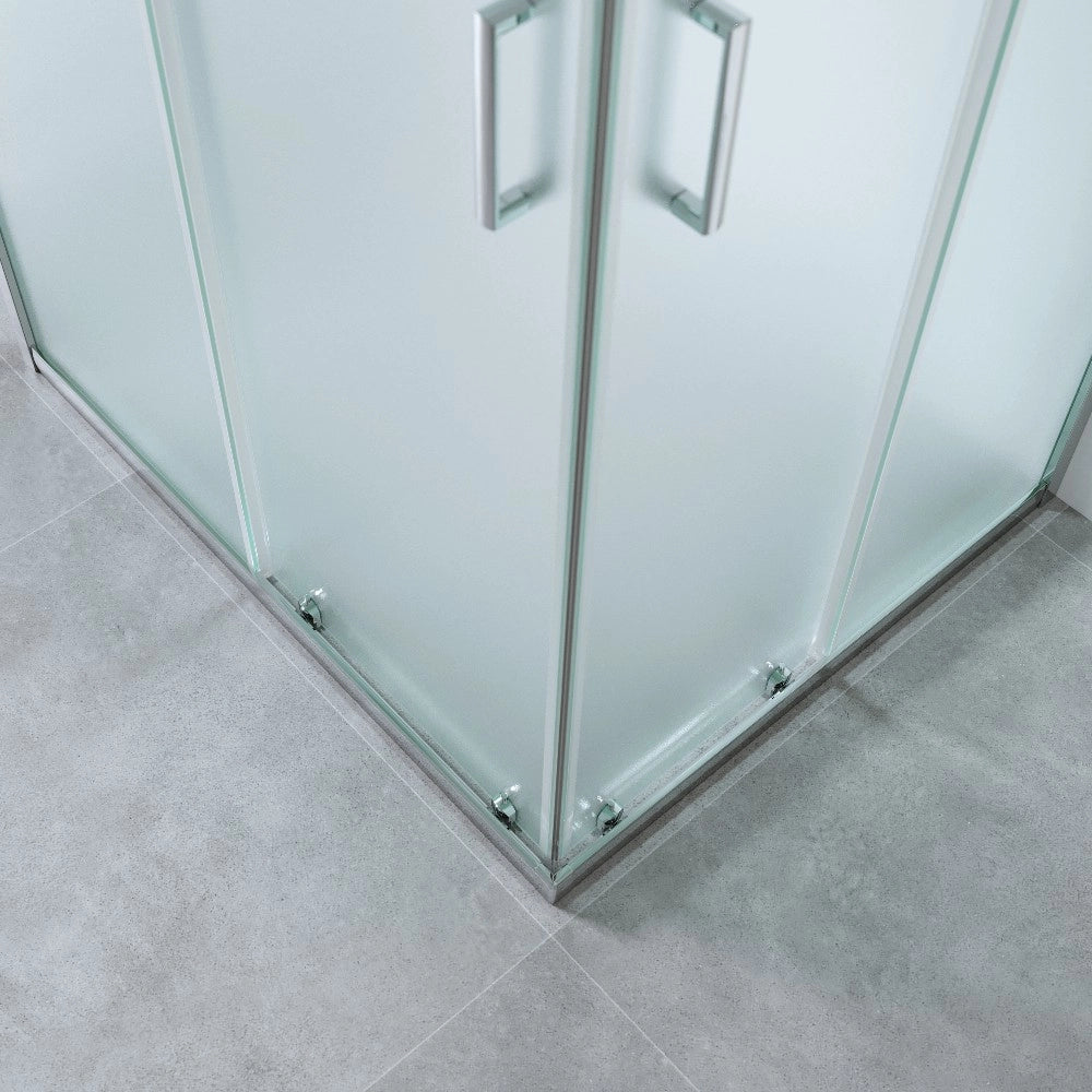 Box Doccia 3 Lati 80x120x80 Cm H 185 cm vetro 6 mm Opaco Scorrevole| Kiro