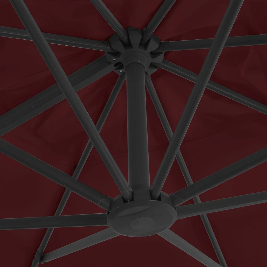 Ombrellone a braccio con palo in alluminio 400 x 300 cm rosso bordeaux 02_0008501