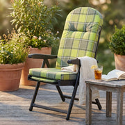 Poltrona Sdraio relax reclinabile in Tessuto Acciaio cm 155x60x60 - QUENTIN