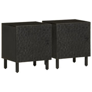 Comodini 2pz Neri 40x33x46 cm in Legno Massello di Mangocod mxl 90615