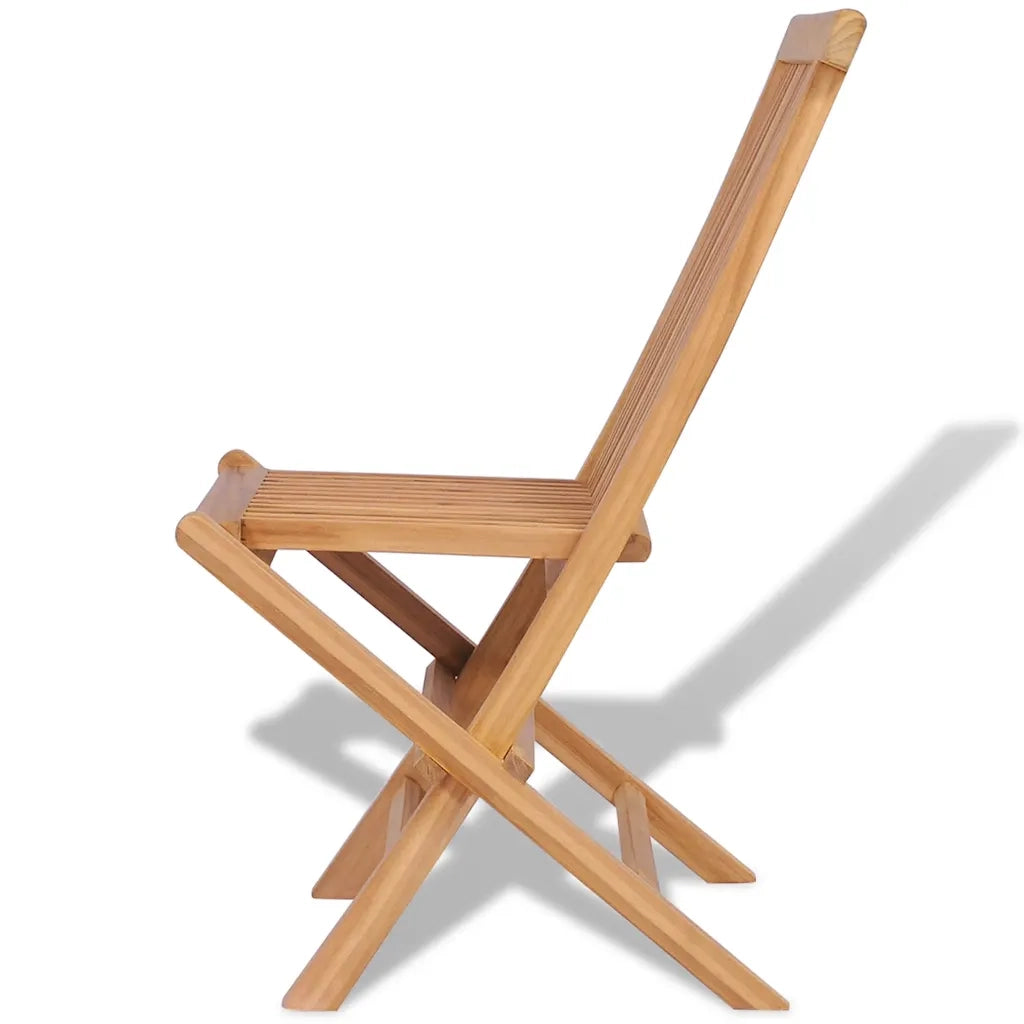Sedie da Giardino Pieghevoli 4 pz | Sedie da Esterno in Legno Massello di Teak