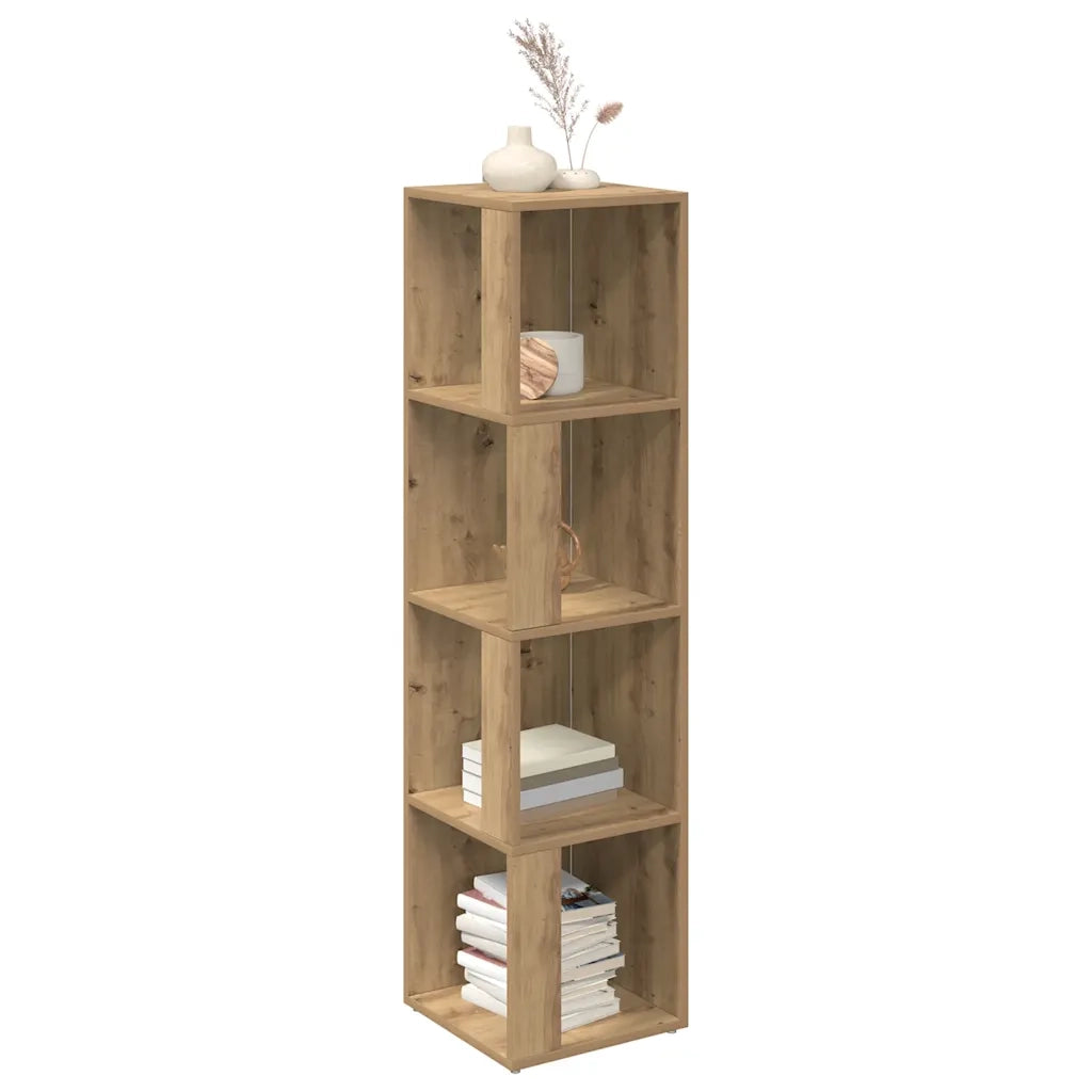 Scaffale Angolare Rovere Artigianale 33x33x132 cm in Truciolato 856723