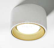 NASSO lampada da Soffitto 1 Luce Tonda in gesso e alluminio ottone  d.12cm attacco GX53