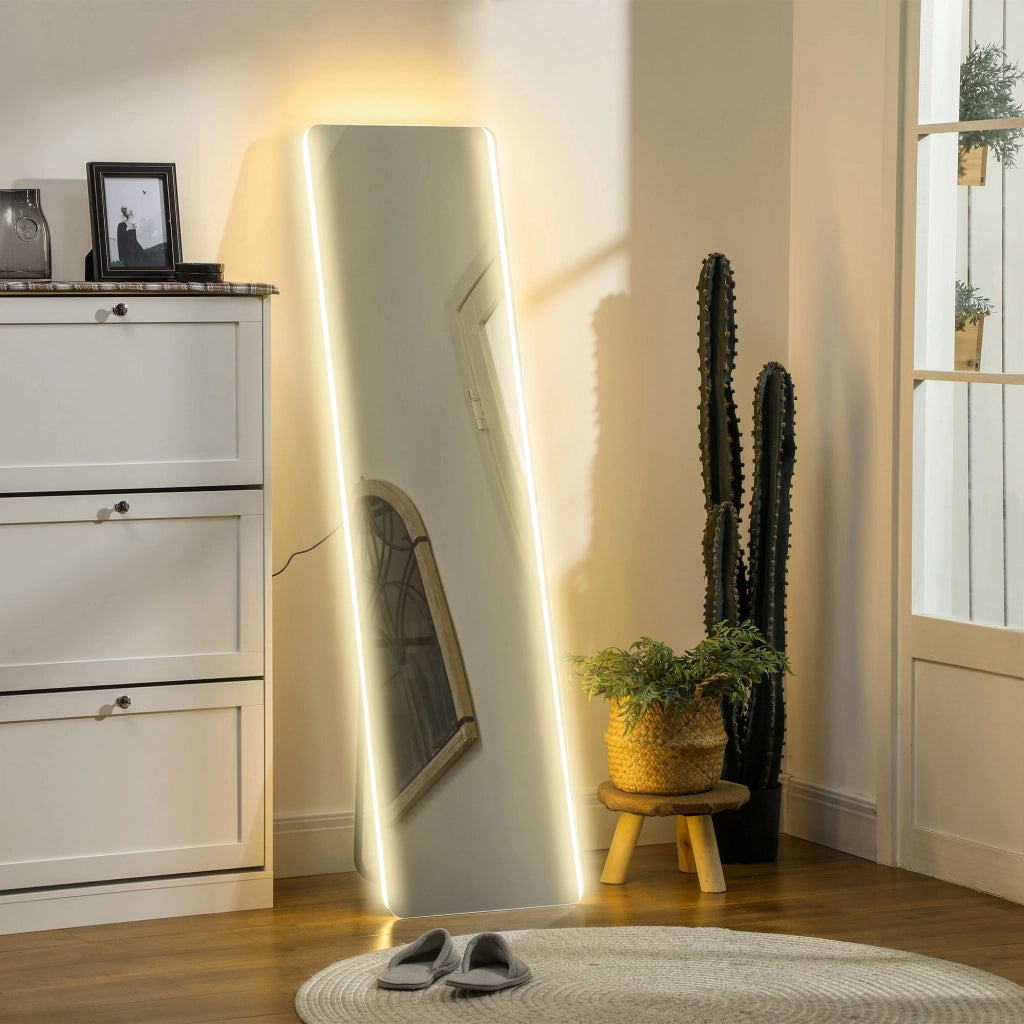 Specchio a Parete a LED ¨C Minimal ¨C Grigio 40x150 cm