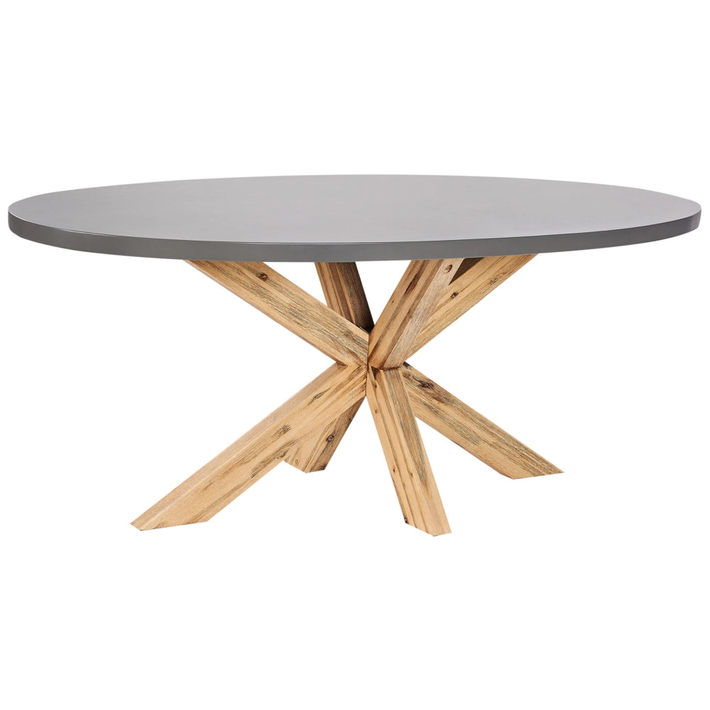 Tavolo da giardino Grigio Legno chiaro Cemento Acacia 190 x 100 cm Arredo giardino Stile industriale