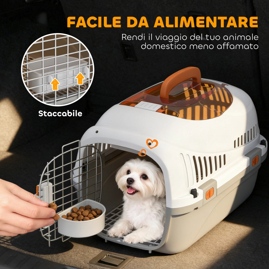 Trasportino per Gatti e Cani Piccoli ¨C Zephmum ¨C Grigio Plastica 49x32x31 cm