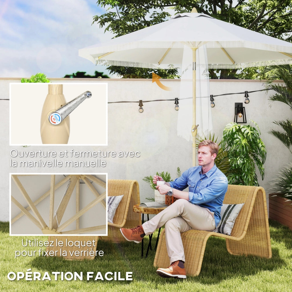 Ombrellone da giardino inclinabile ¨C zephmum ¨C ?265x244cm bianco
